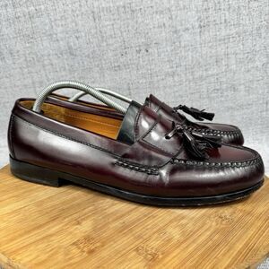 Cole Haan Pinch Tassel Loafers Men's Size 11.5 D Burgundy Leather Dress Shoes